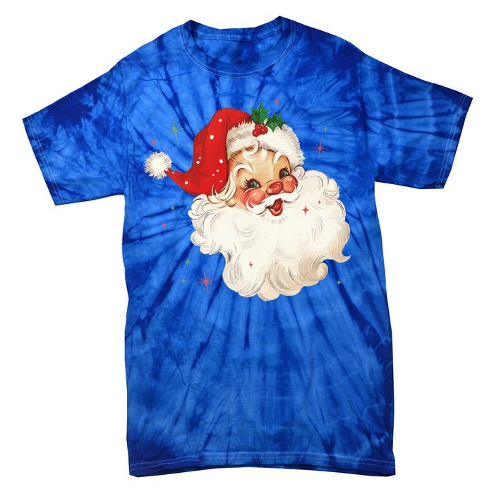 Vintage Retro Santa Christmas Funny Gift Tie-Dye T-Shirt