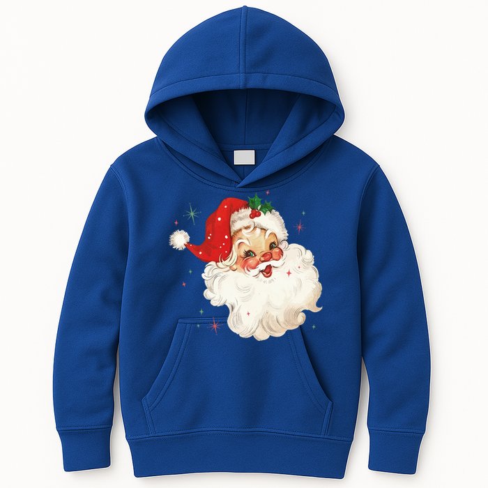 Vintage Retro Santa Christmas Funny Gift Kids Hoodie