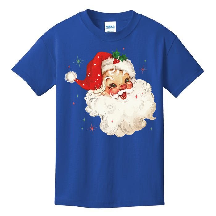 Vintage Retro Santa Christmas Funny Gift Kids T-Shirt