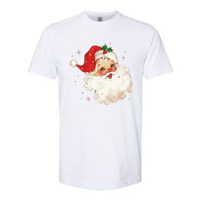 Vintage Retro Santa Christmas Funny Gift Softstyle CVC T-Shirt