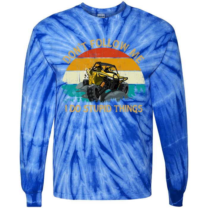 Vintage Retro Style Utv Atv Quad Offroad Car Dont Follow Me Great Gift Tie-Dye Long Sleeve Shirt