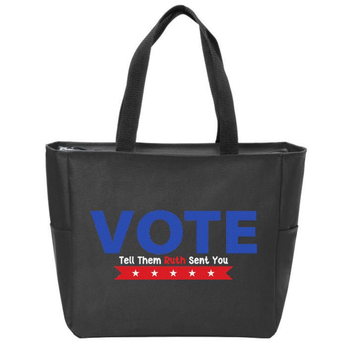 Vote Ruth Sent You Feminist Power Zip Tote Bag