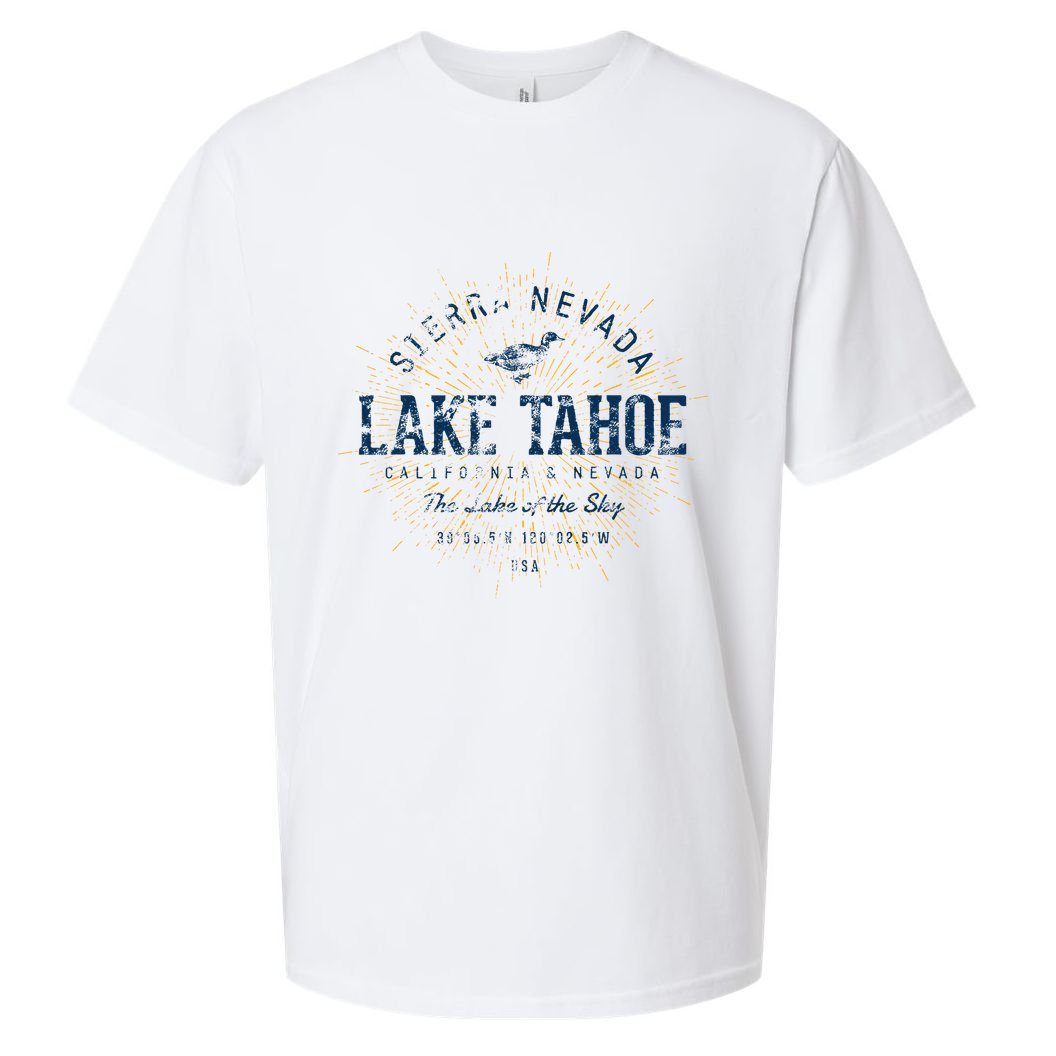 Vintage Retro Style Lake Tahoe Sueded Cloud Jersey T-Shirt