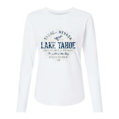 Vintage Retro Style Lake Tahoe Womens Cotton Relaxed Long Sleeve T-Shirt