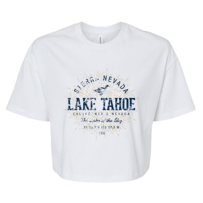 Vintage Retro Style Lake Tahoe Bella+Canvas Jersey Crop Tee