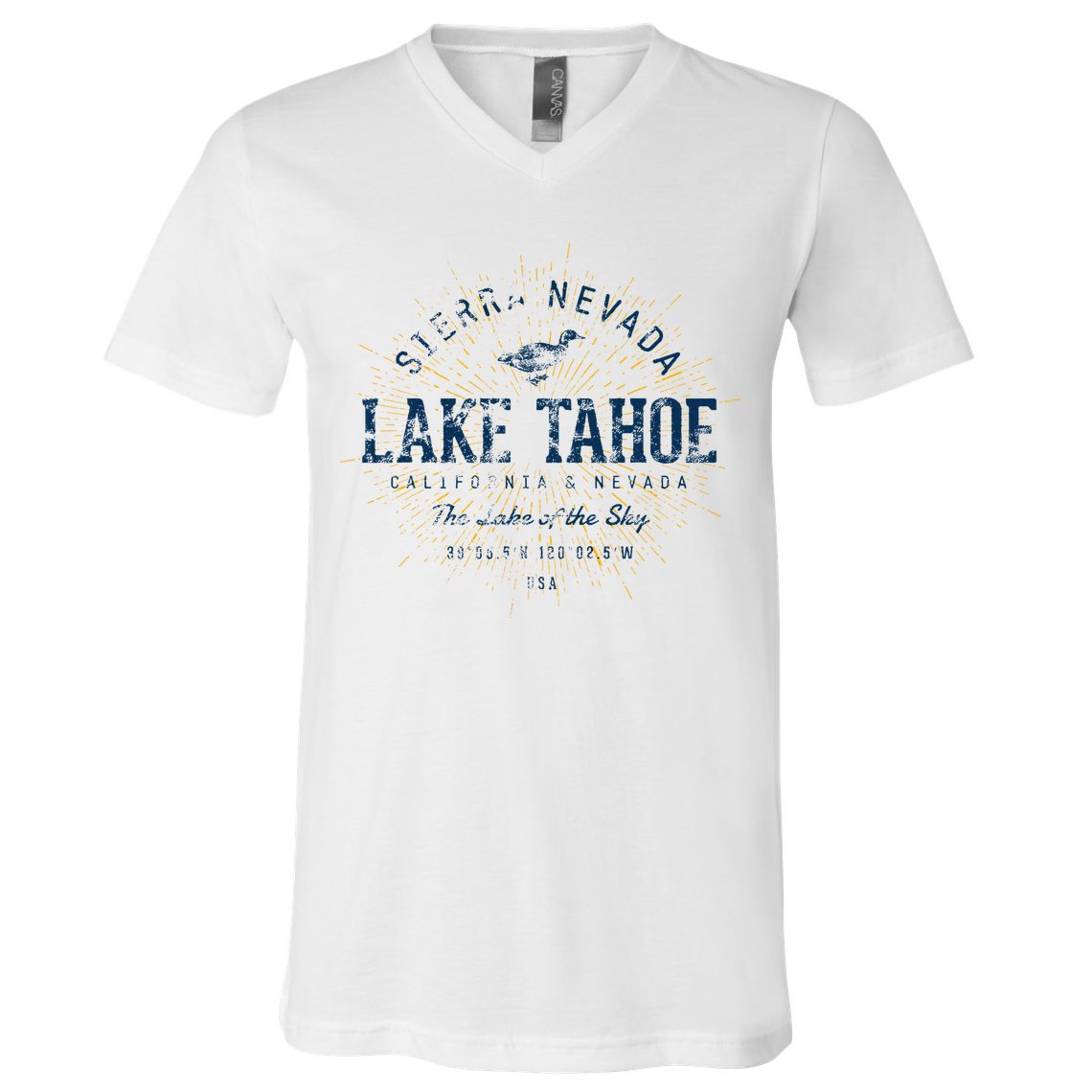 Vintage Retro Style Lake Tahoe V-Neck T-Shirt