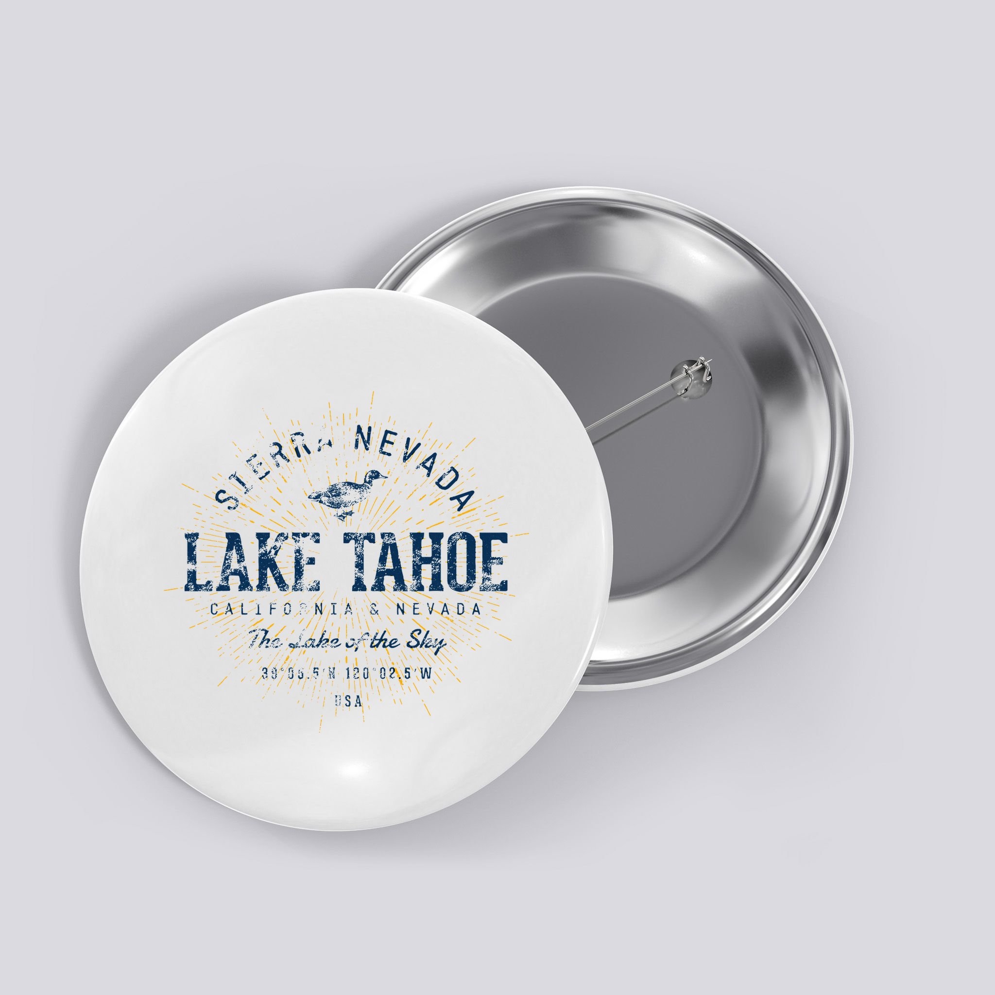 Vintage Retro Style Lake Tahoe Button