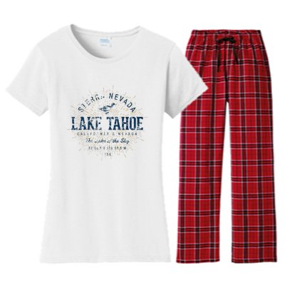 Vintage Retro Style Lake Tahoe Women's Flannel Pajama Set