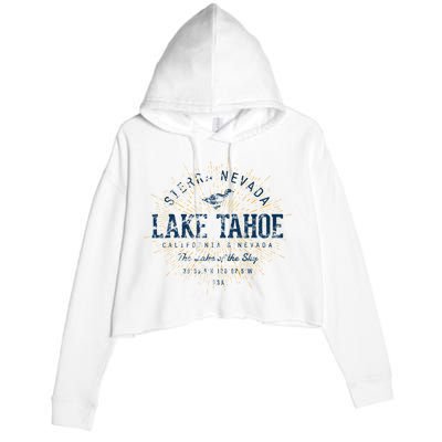 Vintage Retro Style Lake Tahoe Crop Fleece Hoodie