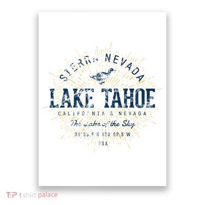 Vintage Retro Style Lake Tahoe Poster