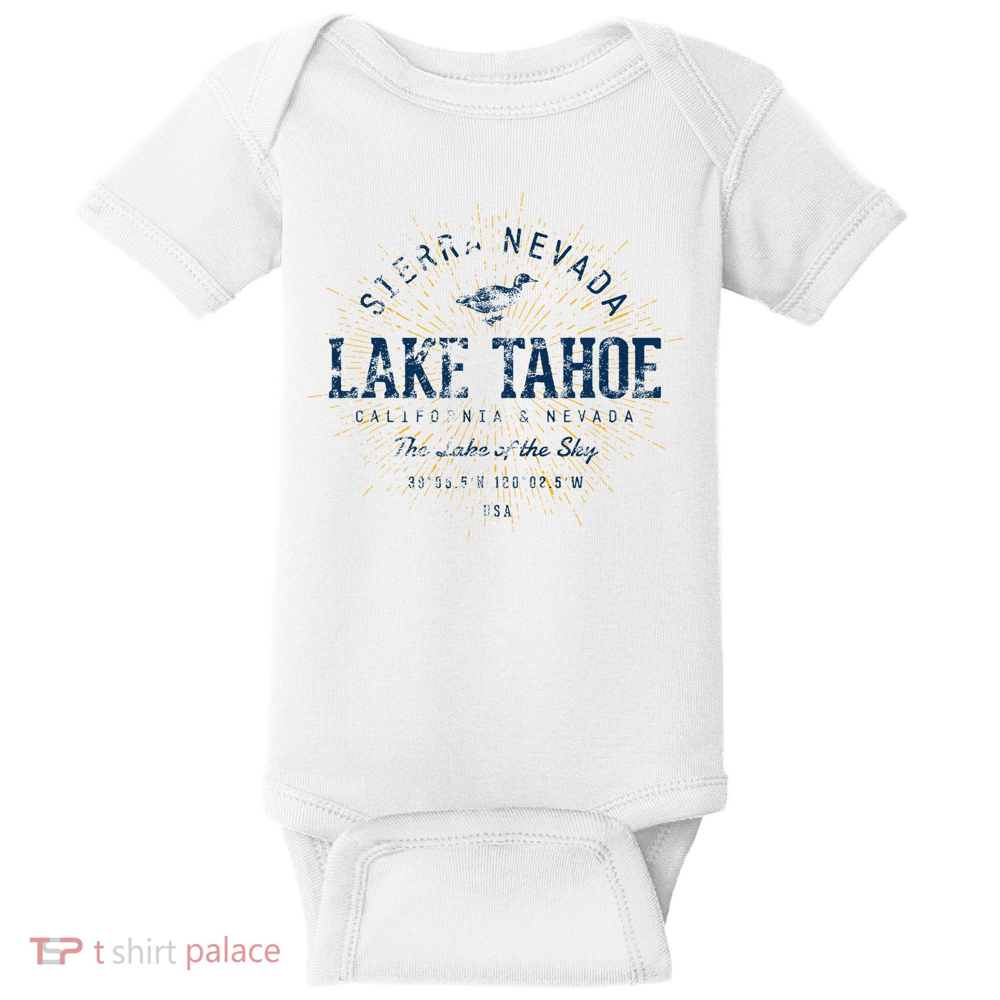 Vintage Retro Style Lake Tahoe Baby Bodysuit