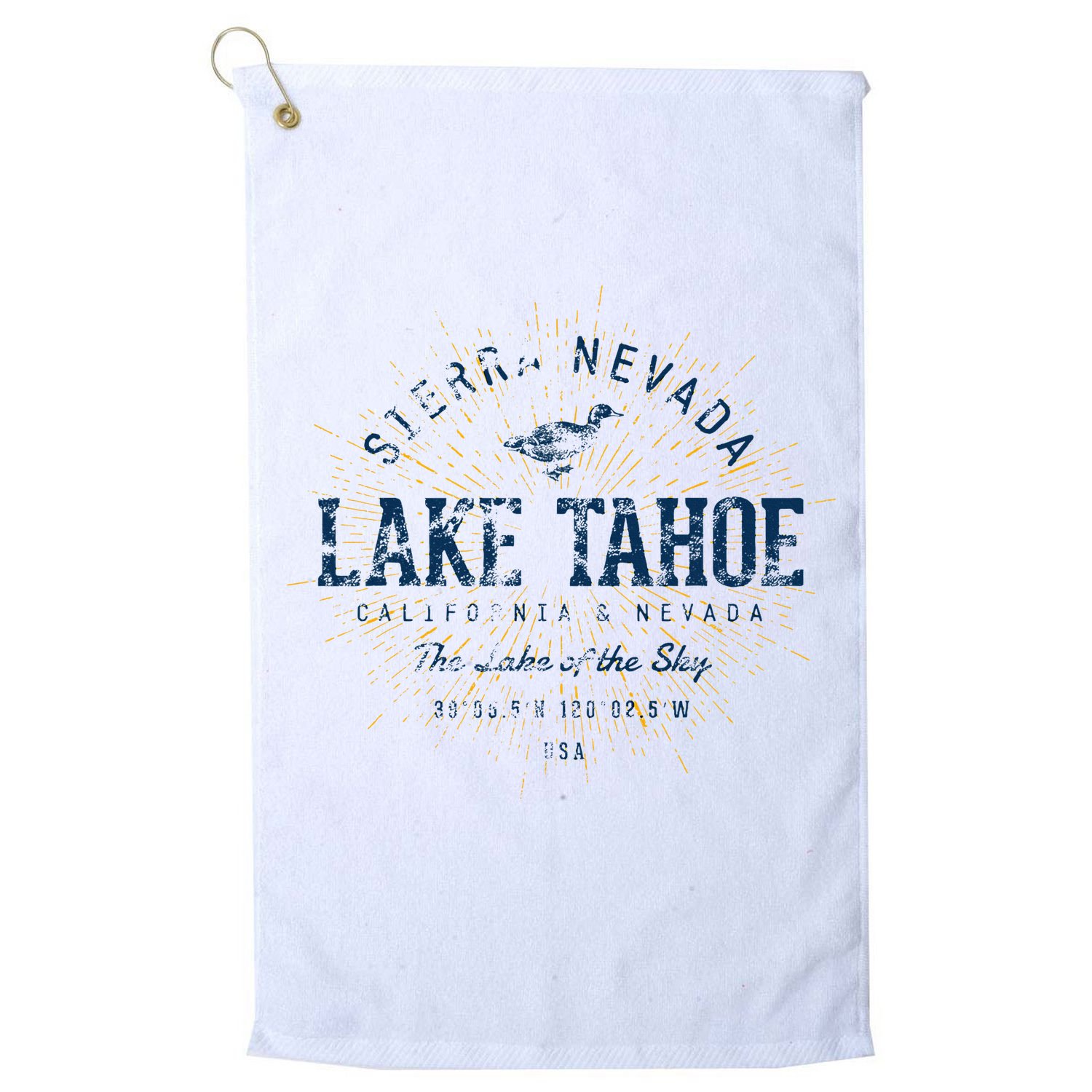 Vintage Retro Style Lake Tahoe Golf Towel