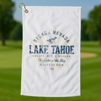 Vintage Retro Style Lake Tahoe Golf Towel