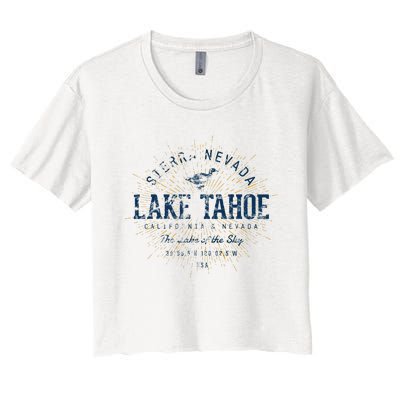 Vintage Retro Style Lake Tahoe Women's Crop Top Tee