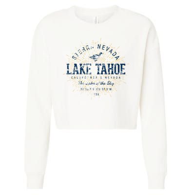 Vintage Retro Style Lake Tahoe Cropped Pullover Crew