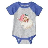 Vintage Retro Santa Christmas Pink Hat Cool Gift Infant Baby Jersey Bodysuit