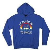 Vintage Retro Sunset Leveled Up To Uncle Funny Video Gamer Cute Gift Tall Hoodie