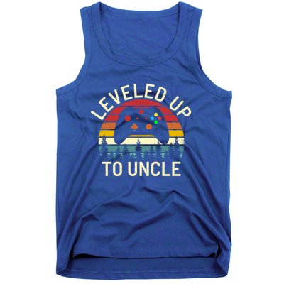 Vintage Retro Sunset Leveled Up To Uncle Funny Video Gamer Cute Gift Tank Top