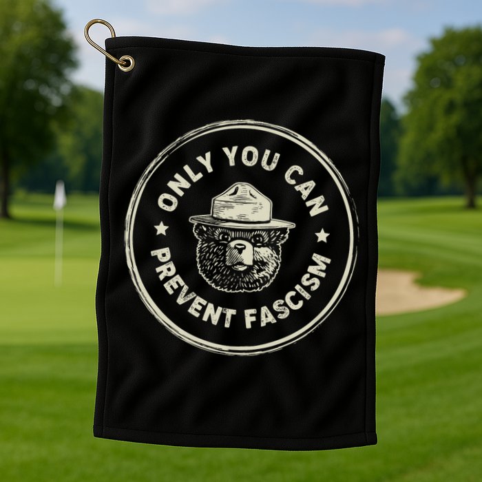 Vintage Resist Only You Can Prevent Fascism Golf Towel