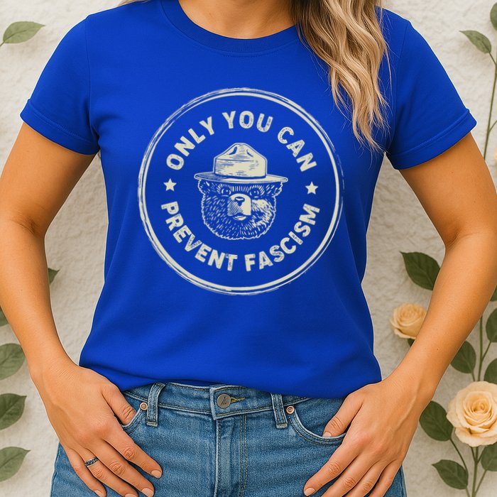 Vintage Resist Only You Can Prevent Fascism Womens T-Shirt