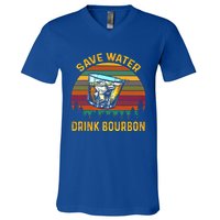 Vintage Retro Save Water Bourbon Gift V-Neck T-Shirt