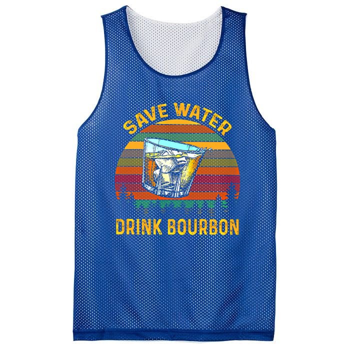 Vintage Retro Save Water Bourbon Gift Mesh Reversible Basketball Jersey Tank