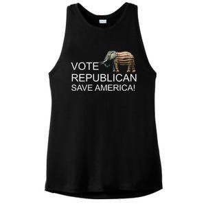 Vote Republican Save America Ladies PosiCharge Tri-Blend Wicking Tank