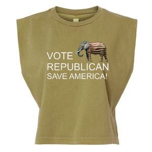 Vote Republican Save America Garment-Dyed Women's Muscle Tee