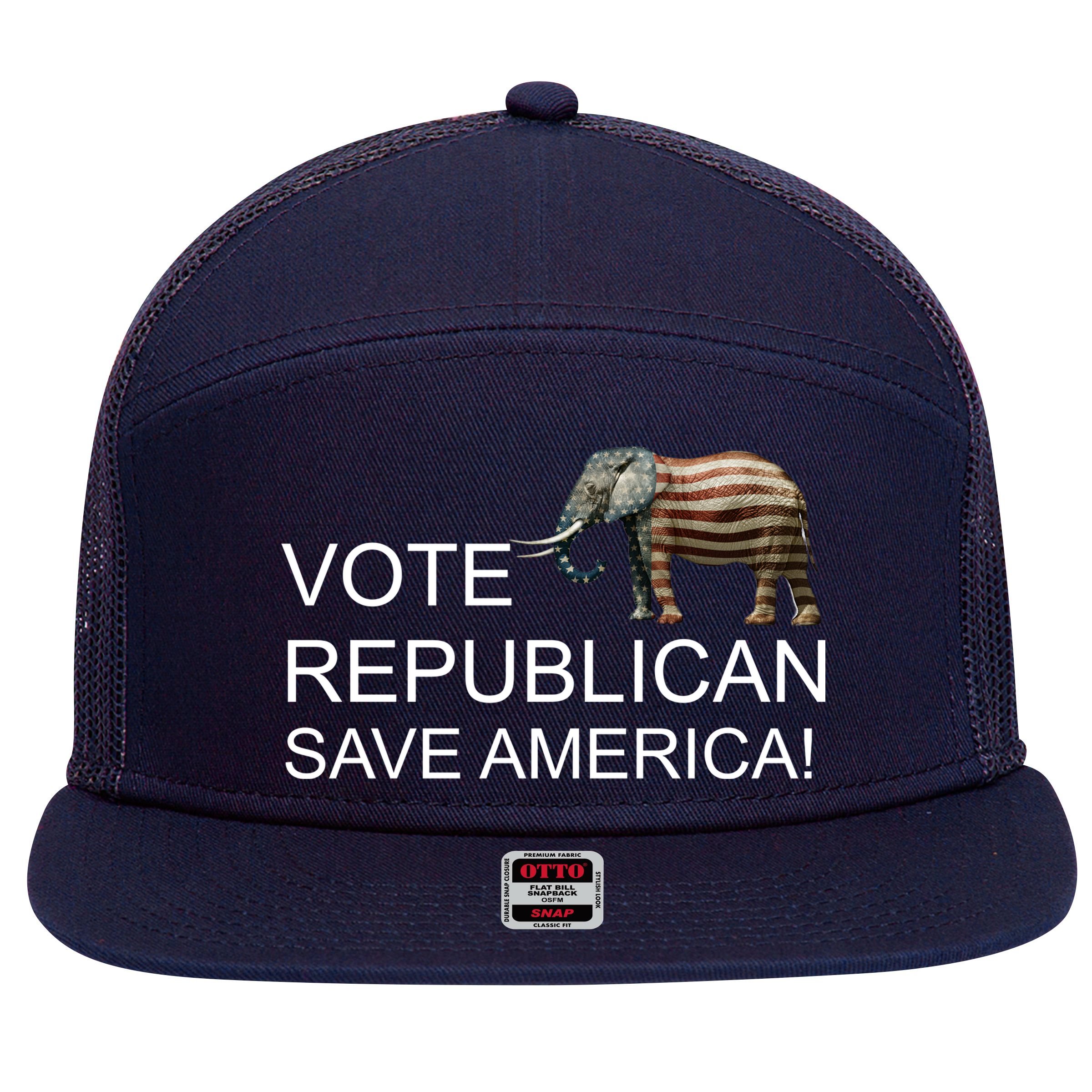 Vote Republican Save America 7 Panel Mesh Trucker Snapback Hat
