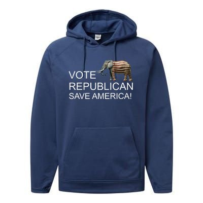 Vote Republican Save America Performance Fleece Hoodie