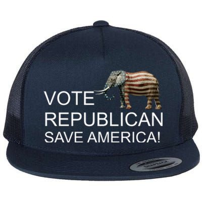 Vote Republican Save America Flat Bill Trucker Hat