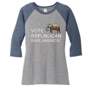 Vote Republican Save America Women's Tri-Blend 3/4-Sleeve Raglan Shirt