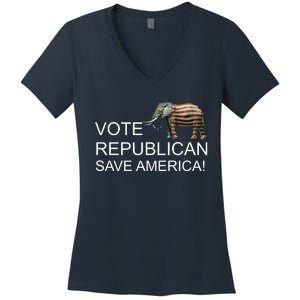 Vote Republican Save America Women's V-Neck T-Shirt