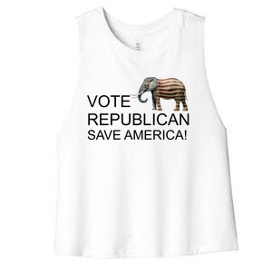 Vote Republican Save America Women's Racerback Cropped Tank