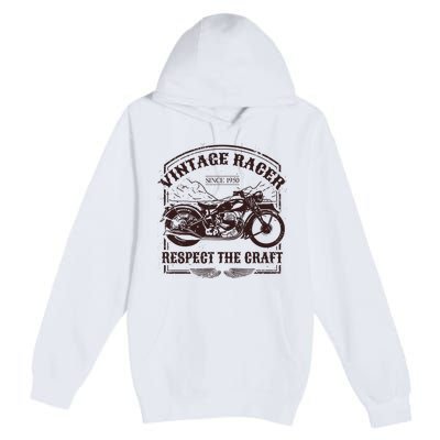 Vintage Racer Since 1950 Motorcycle Premium Pullover Hoodie