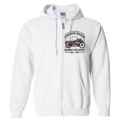 Vintage Racer Since 1950 Motorcycle Full Zip Hoodie