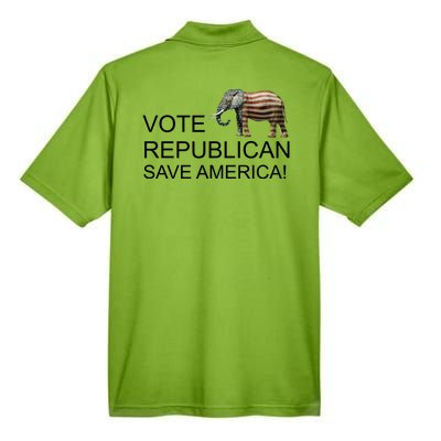 Vote Republican Save America Front and Back Men's Origin Performance Pique Polo