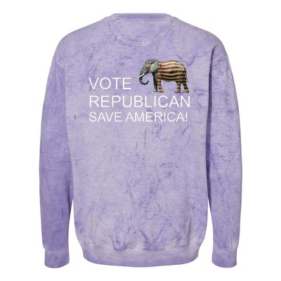 Vote Republican Save America Front and Back Colorblast Crewneck Sweatshirt