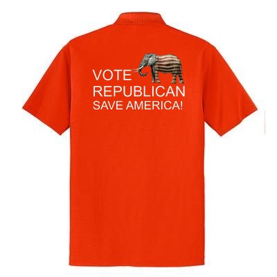 Vote Republican Save America Front and Back Dry Zone Grid Polo