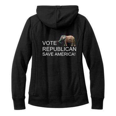 Vote Republican Save America Front and Back Women's Fleece Hoodie