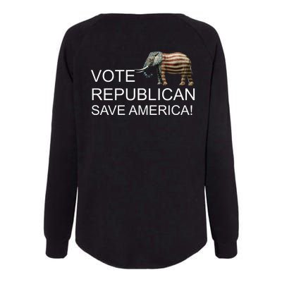 Vote Republican Save America Front and Back Womens California Wash Sweatshirt