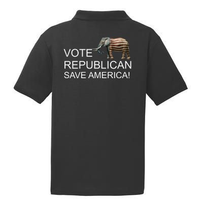 Vote Republican Save America Front and Back PosiCharge RacerMesh Polo