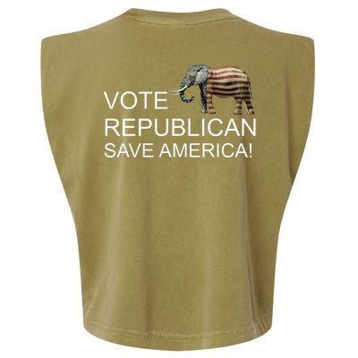 Vote Republican Save America Front and Back Garment-Dyed Women's Muscle Tee