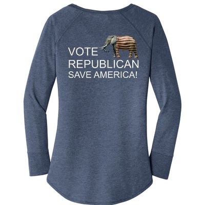 Vote Republican Save America Front and Back Women's Perfect Tri Tunic Long Sleeve Shirt