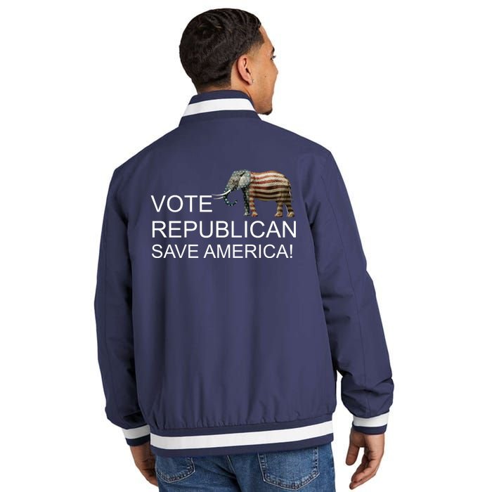 Vote Republican Save America Front and Back Insulated Varsity Jacket