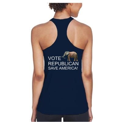 Vote Republican Save America Front and Back Women's Racerback Tank