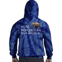 Vote Republican Save America Front and Back Tie Dye Hoodie