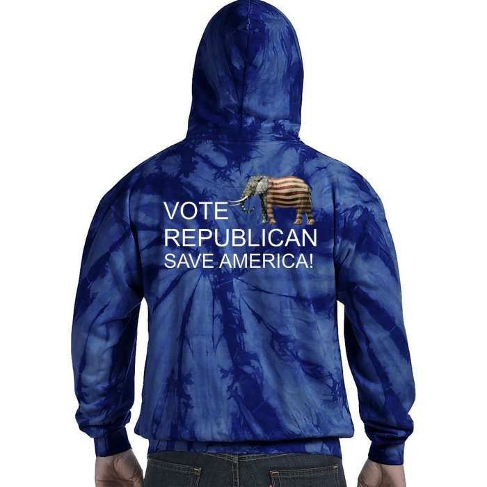 Vote Republican Save America Front and Back Tie Dye Hoodie