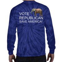 Vote Republican Save America Front and Back Tie-Dye Long Sleeve Shirt