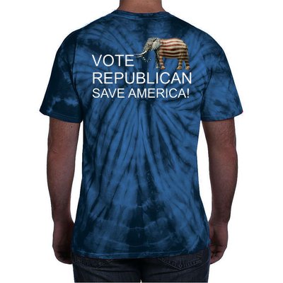 Vote Republican Save America Front and Back Tie-Dye T-Shirt